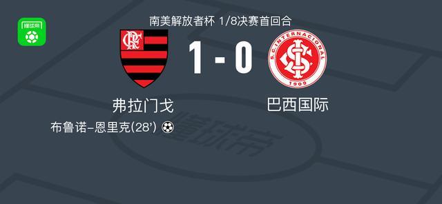 弗拉门戈1-0巴西国际，布鲁诺-恩里克一剑封喉